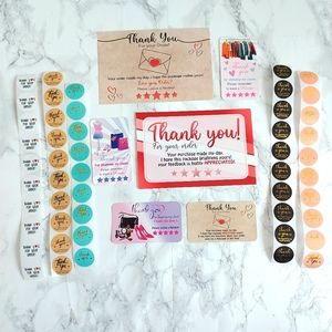 50 Thank You Cards & 50 Stickers